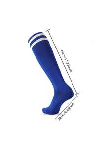 1 Pair Unisex Striped Over-The-Knee Football Socks, Breathable Anti-Slip Sports Socks For Teenagers, Moisture-Wicking, Comfortable, Quick-Drying, Elastic Fit, Suitable For Outdoor Activities, Cycling, Hiking, Running And Active Play For Boys And Girls 9+ Years Old, All Seasons