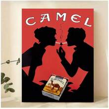 1pc Canvas Poster - Camel Cigarettes Art Illustration, Vintage/Modern Style, Cartoon Pattern, Ink On Canvas, Frameless/Framed Wall Hanging Decor For Living Room/Bedroom/Home Office/Kitchen/Bathroom, Indoor Use, Seasonal (Winter/Spring) - Multicolor - View 12