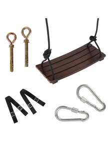 Wooden Swing Set, Suspended Swing, Dimensions 42.93 X 20.07 X 1.27 Cm, Suitable For Adults, Load-Bearing Capacity 199.58 Kilograms, Indoor And Outdoor Backyard Amusement Equipment, Birthday Gift, Halloween, Christmas