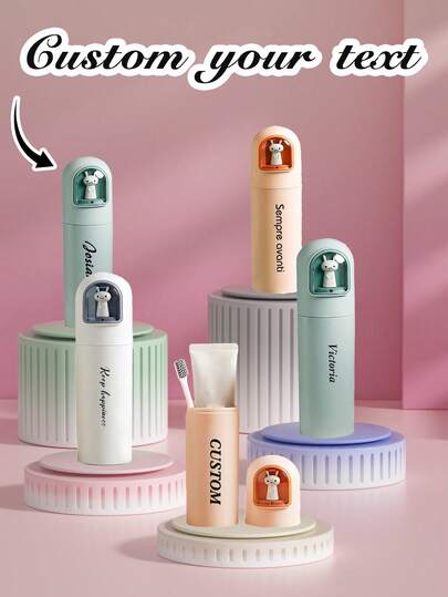 1 pieza Vaso personalizado para cepillo de dientes, vaso portátil y creativo para enjuague bucal, vaso lindo para cepillo de dientes, con nombre personalizado, adecuado para uso diario, almacenamiento de viaje, almacenamiento de cepillo de dientes para el regreso a la escuela, tarjeta de amor, lavado y almacenamiento, personalización de regalo, personalización de lavado y almacenamiento para la temporada de regreso a la escuela, lavado y almacenamiento de viaje, lavado y almacenamiento de viaje de negocios