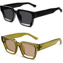 2 piezas - Negro + Verde transparente/Marrón