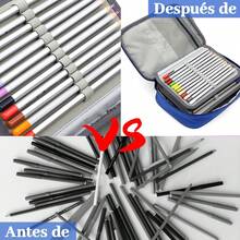 Estuche para de gran capacidad caja de con 72 ranuras multiuso escolares vuelta al cole [Material Premium] Hecho de tela Oxford de alta calidad y forro 420D, le da un toque increíble y tiene una - Azul - Ver 1