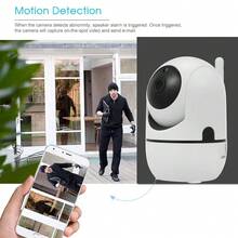 1pc 1080P HD Smart IP Camera, 2.4G WiFi/5G WiFi, Night Vision, Two-Way Audio, Motion Tracking Audio Alarm, 355° Panoramic Monitoring, Suitable For Indoor & Outdoor Security Surveillance | Single Antenna | Compact Camera - White - View 4