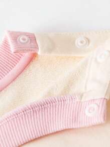 mini bala Dumbo Collab Baby Girl Set Soft Long Sleeve Top + Pants Fall Outfit - Milky White - View 6