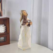 1 pezzo Statuina di donna con cane, un regalo dal West Highland White Terrier per amanti dei cani, perfetto per compleanni, Ringraziamento, Natale, sculture dipinte a mano bianche, adatte per decorazione da tavolo in casa e in ufficio