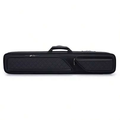 Estuche para taco de billar 3x4 que sostiene 3 tacos y 4 varas, estuche de transporte para taco de billar con asa y correa de hombro transpirable, bolsa acolchada para taco de billar con bolsillo frontal para accesorios, negro, regalo de Halloween