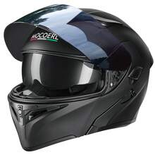 Casco Motocicleta Abatible Con Luz Led Dot Negro/rojomocoerl - M - Ver 3