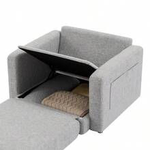 Futons - HELLGRAU + Stoff + 1 Sitz1 - Übersicht 5