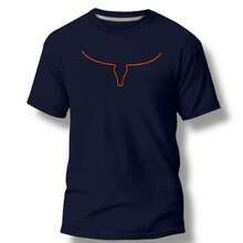 Camiseta masculina de algodão modelo country - Azul Marinho - Visão 2