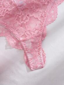 Lace Pattern Design Lingerie Set, Strapless Bra And Panty, Sexy Women's Sleepwear Set, Sexy Women's Underwear, Women's Panties, Sexy Women's Sleepwear Set, Sexy Women's Apparel, Sexy Lingerie Set, Women's Lingerie Set, Women's Set - Baby Pink - View 6