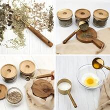 Stainless Steel Measuring Spoon Set, Multi-Functional Kitchen Tool, Stainless Steel Measuring Cup With Acacia Wood Handle, Measuring Spoon Set Is A Baking Tool Suitable For Dry Goods And Liquids, DIY Seasoning Spoon, Perfect Gift For Baking Friends