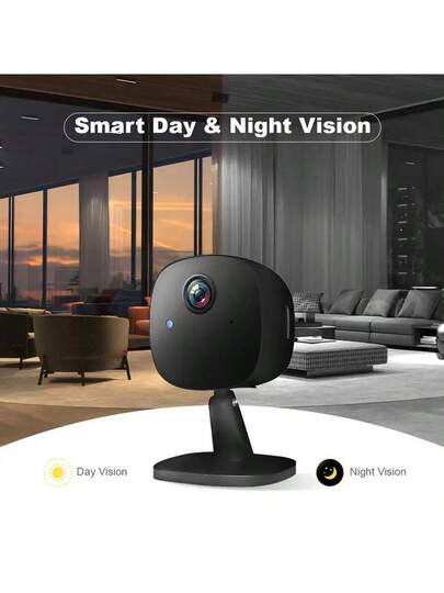 Mini Slimme Home Monitoring Camera, High Definition Night Vision, Indoor Remote Viewing, 2.4G WiFi, Two Way Audio, Non Waterproof, Wand Mounted, Portable, Application Control, USB Power Supply, Wi Fi Connection Security. view 8
