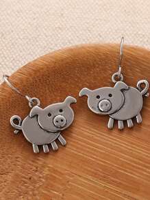 1 Pair Retro Bohemian Style Labrador Dog Shaped Earrings, Gift Jewelry Suitable For Women/Dog Lovers Daily Wear
