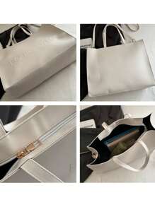 1 buc. Rucsac de umăr pentru femei, din piele PU, impermeabil, de mare capacitate, stil business casual, de culoare solidă, potrivit pentru fete, doamne, studente, nou-veniți și lucrători cu gulere albe, foarte potrivit pentru muncă, afaceri, naveta, școală.