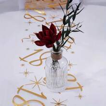 1 pieza Elegante tapete de mesa dorado chapado, adecuado para decoración de fiestas de cumpleaños de 18, 20, 40, 50, 60 años, aniversarios, jubilación, decoración de fiesta de feliz cumpleaños