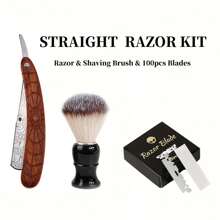 Straight Razors For Men, Folding Vintage Barber Razor, Portable And Space-Saving Barber Steel Razor Wooden Handle Manual Shaving Razor For Men Safe For Beard Sideburns And Short Hair - Brown