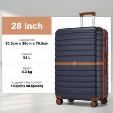 PP Suitcase 20"/24"/28" - Lightweight Hard-Shell Luggage With 4* 360° Wheels, TSA Lock | Hand Luggage & Travel Suitcases - 藏蓝色 - 查看 9
