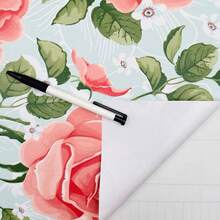 1 卷浅粉色个性化花卉图案壁纸 - 浴室客厅墙壁装饰橱柜咖啡桌遮盖贴纸可移除厨房壁纸宿舍办公室装饰室内 DIY 易剥离无残留易于安装防水墙贴尺寸 17.7 英寸/196.8/118.1/39.3 英寸