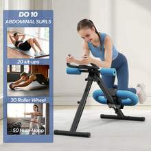 MERACH Ab Machine, Adjustable Ab Trainer For Core Workout At Home, Foldable, Knee Support, Abdominal Exercise Machine For Home, Core Training System - Black - View 3