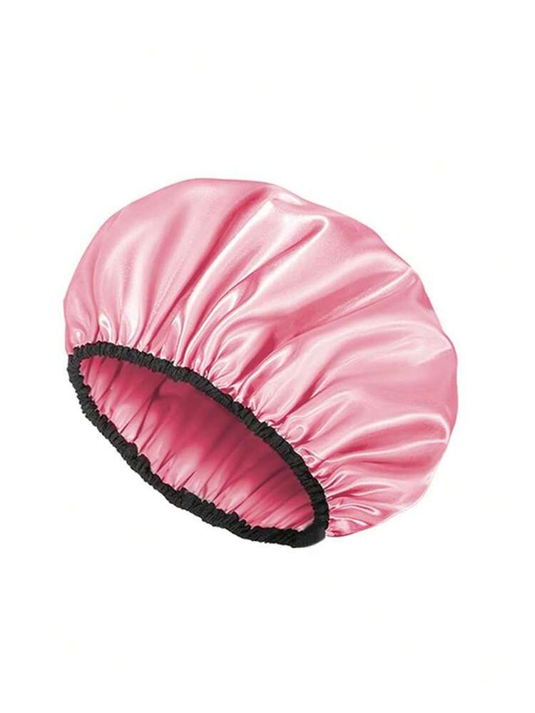 1pc/3pcs Set Elegant Solid Color Double-Layer Reusable Shower Cap, Suitable For Spa And Salon Use - Multicolor - View 9