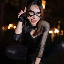 Fashionable Black Leather Clubbing Masquerade Costume Party Mask, Exaggerated Design For Halloween, Costume Party