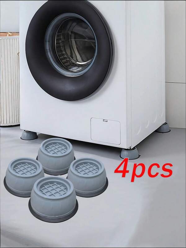 4 piezas Almohadillas antideslizantes para los pies de la lavadora - Estabilizadores antivibración de plástico duradero, reduce el ruido para refrigeradores y electrodomésticos, almohadillas amortiguadoras de golpes | Diseño de base redonda | Almohadillas de soporte estable