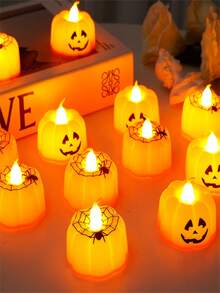 4 velas de calabaza, decoración de calabaza brillante para Navidad, fiestas y uso diario - Multicolor - Ver 4