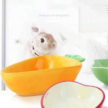 1pc Ceramic Anti-Chew, Anti-Flip Bowl, Carrot Shaped For Hamsters, Hedgehogs, Rabbits, Sugar Gliders, Squirrels, Feed & Water Bowl