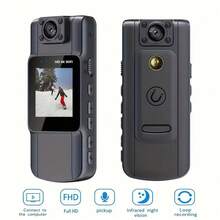 1 件 4K 高清机身相机、视频录制相机、即时相机、便携式可穿戴相机、液晶屏观看、夜视功能、可充电电池，适用于家庭、户外、骑行，是节日和生日的完美礼物。