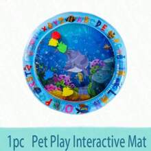 (1pc, 25.59in/39.37in) Upgraded Thicker Water Sensor Cat Toy Mat + Air Pump. Interactive Cool Comfortable Thicker Pet Water Sensitive Mat, Fish Water Sensitive Mat For Pet Play, Dual Charging PVC Pet Play Mat