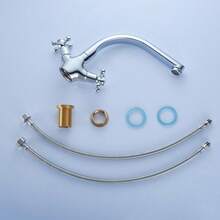 YUNRUX Retro Faucet Two-Handle Mixer Washbasin Faucet Kitchen Bathroom Mixer Tap Washbasin Faucet Two-Handle Sink Mixer Tap - Silver - View 3