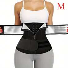 ARUNOW 可调节女士塑身衣，具有 3 层，旨在增强排汗和修剪腰部，具有银色桑拿效果，可用作紧身胸衣腰部训练器。