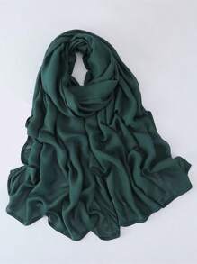 1pc Modal Viscose Solid Muslim Hijab, Fashion Breathable Plain Lightweight Headscarf, Double Needle Lockstitch Refined Edging Craftsmanship, Women Scarf For Lady, Suitable For All Seasons