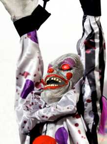 1 Peça Decoração de Halloween, Boneco de Palhaço Pendurado com Som de Grito, Acessório de Festa Assombrada, Decoração de Casa, Ornamento Elétrico de Queda Engraçado, Presente de Halloween
