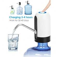 1 pieza Bomba de agua eléctrica recargable por USB, dispensador de agua para el hogar adecuado para la cocina, fiestas, camping, extracción automática de agua con un solo toque, gran capacidad de batería para múltiples usos - Multicolor - Ver 5
