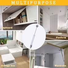 4 包 10 英寸经典气弹簧铰链 - 60-200N 升降支撑，用于橱柜门的金属和塑料液压气减震器，用于储物箱的软关闭盖撑铰链，带哑光饰面的门架 - 銀色 - 查看 7