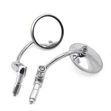 2pcs Motorcycle Chrome Aluminum Universal 7/8" 22mm Handle Bar End Side Rear View Mirrors Offroad Cafe Racer Scooter Offroad Bike - Silver - View 14