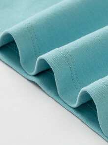 mini bala Baby Boy Contrast Raglan Sleeve Cartoon Print Top - Gray Blue - View 10