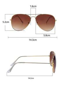 2 Pcs Men's Retro Metal Double Bridge Pilot Sunglasses, 90s Western Style, Suitable For Commuting, Vacation, Outdoor, All Season, Fashion Eyewear For Coachella, Concerts, Country, Summer Festivals, Hardrock, Rap, Rave, Music Festivals, Beach Festivals, Lightshows, For Sunny Day, Vacation, Outdoor Travel - 1*深灰框/全灰+1*金框/漸層茶(不含盒子) - 查看 7