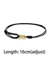 1 chiếc vòng tay hình voi dây đỏ mạ vàng bạc 925, vòng tay bùa may mắn có thể điều chỉnh, trang sức tâm linh không gây dị ứng, món quà hoàn hảo dành cho phụ nữ. - Vàng - Xem 6