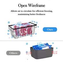 Chest Freezer Baskets - 5 Pack Stackable Freezer Organiser Ches Black UK Stock - Black - View 6