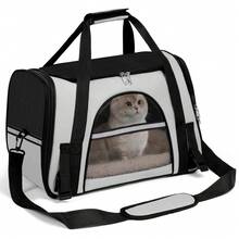 Secure Zipper Anti-Escape Pet Carrier Backpack | Spacious Ventilated Foldable Cat/Dog Travel Bag | Car & Airline Approved Collapsible Cage With Breathable Design - Light Grey - View 1