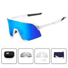 2025 New Fashion  Men And Women Color-Changing Cycling Glasses – Windproof & Dustproof Outdoor Sports Goggles Running & Marathon Beach - Phim xanh khung trắng - Xem 1
