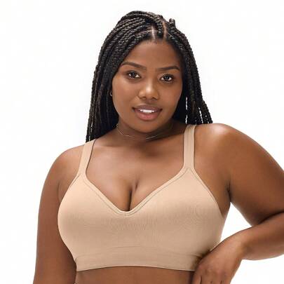 Sutiã Zee Rucci Plus Size Comfort Duplo com Bojo Sem Costuras  Casual-Confortável    Sem enchimento