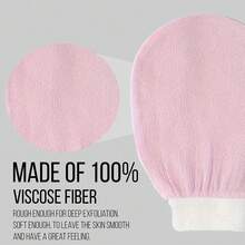 1 set mănuși exfoliante coreene - îndepărtează eficient pielea moartă, potrivite pentru bronzare prin pulverizare sau keratoză pilară, fabricate din fibră de viscoză 100% - 2 seturi roz deschis - Vizualizare 5