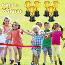 6pcs Mini Trophy, Gold Medal Participation Award Cups For Sports Competition And Games (4 Inches) - Multicolor - View 3