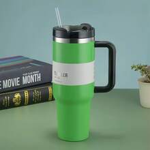 Stanley40oz Stylish Tumbler With Straw & Handle - Dopamine Series Double-Walled Insulated Stainless Steel Cup, Leakproof Design For Office, Camping, Sports, Home, Perfect Gift - #A009 - 查看 3