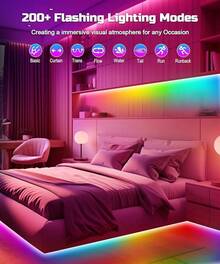 LED TV Backlight, 16.4ft RGBIC TV Backlight For 55-70 Inch TV, Smart LED Light For TV With Bluetooth APP And Remote Control, Color Changing Colorful LED Light, Music Sync Function, 99+ Scene Modes - 13.1ft for 43-55" TV - View 6