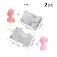 3D Blinddoek Meisje Siliconen Mal - Elegante Gesloten Ogen Vrouwelijke Lichaamsmal Voor DIY Kaarsen, Harszeep, Aromatherapie Lampen, Gips Sculpturen, Unieke Handgemaakte Woondecoratie & Cadeau Ideeën