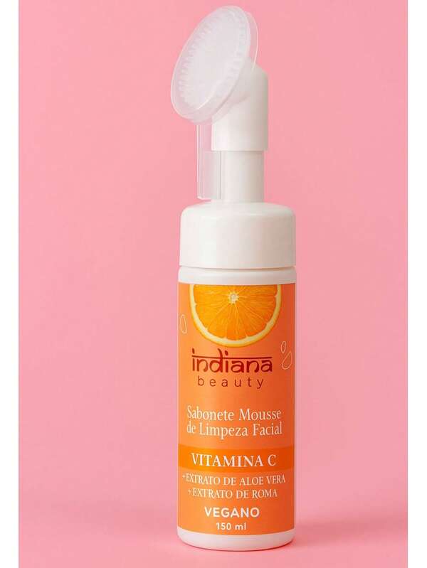 SABONETE MOUSSE DE LIMPEZA FACIAL VITAMINA C INDIANA BEAUTY